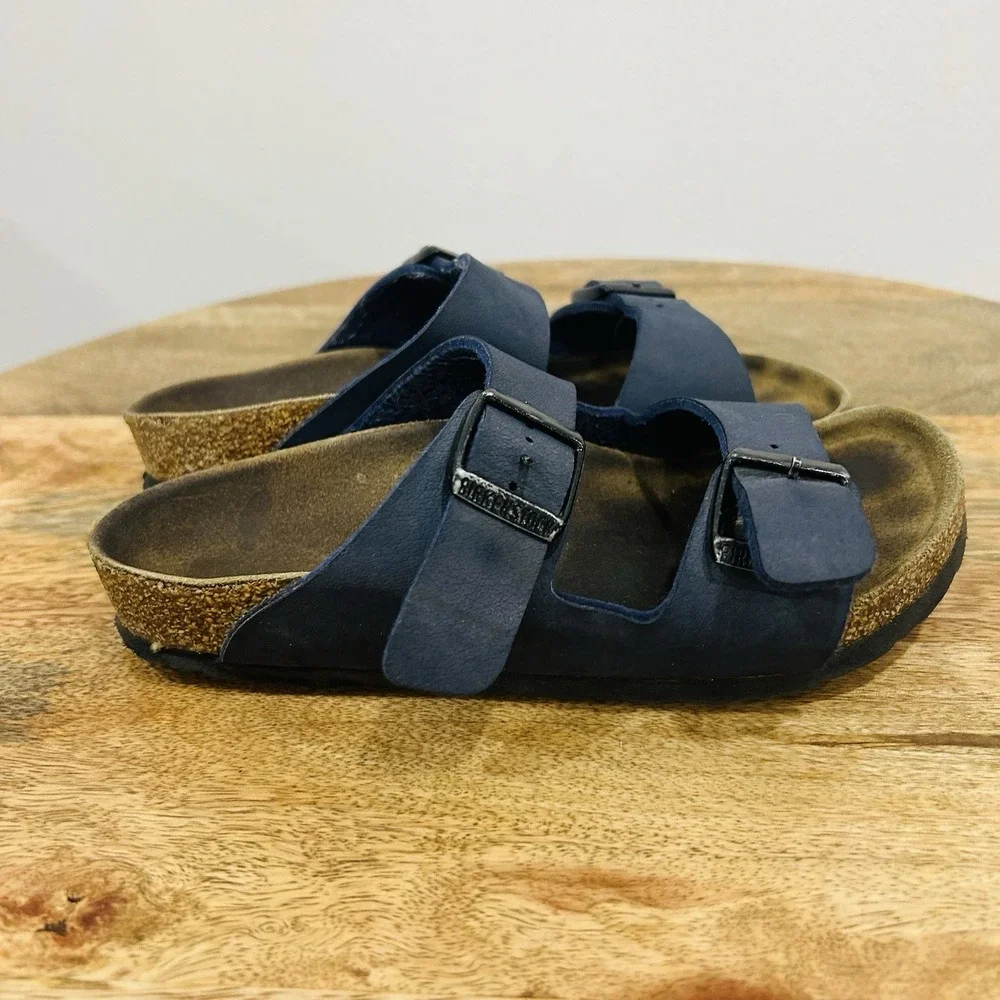 blue Birkenstock Arizona sandals youth size 31 C 13 Birko Flor Slides